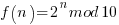 f(n)=2^n mod 10