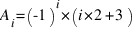 A_i= (-1)^i * (i*2+3)